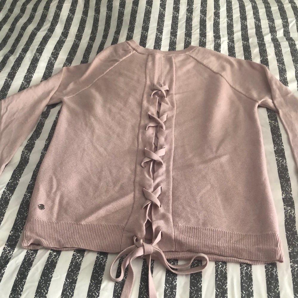 Lululemon thin split back lace up sweater